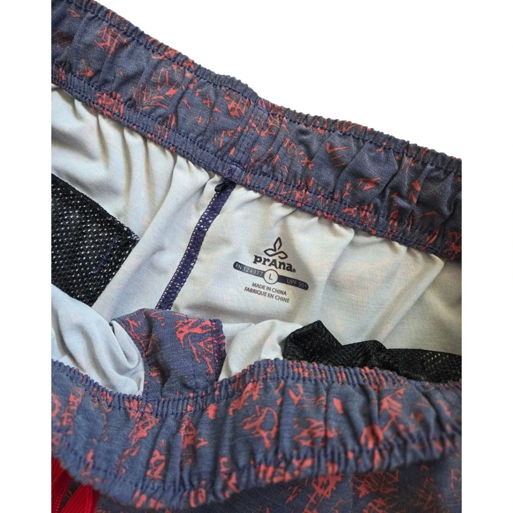 Prana‎ Metric E-Waist Board Shorts Men's L Indigo Waimea Outdoors Lake Day River